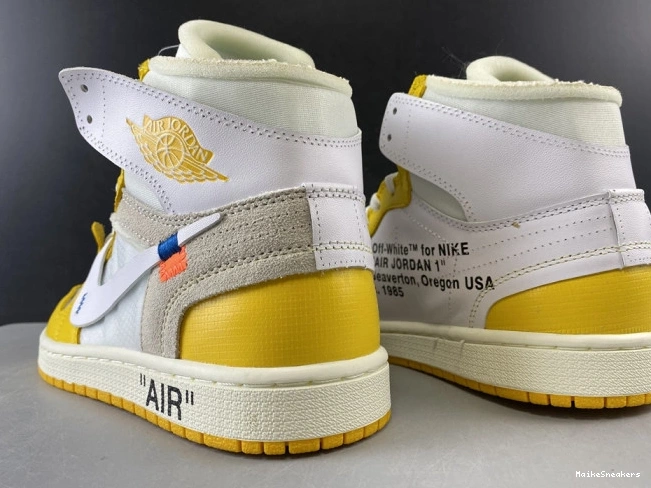 MaikeSneakers AQ0818-149 Air Yellow-Cone NRG Powder x Jordan White Dark Off-White 1 0708